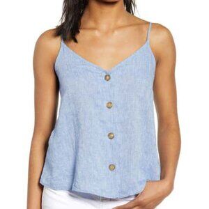 BP Linen Blend Camisole Top Blue Size Small